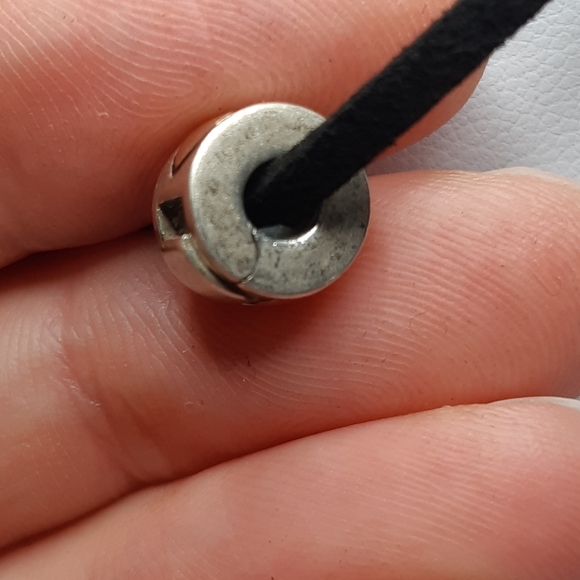 Sterling Silver 925 and 585 Gold Plated Heart Charm Necklace - Picture 3 of 5